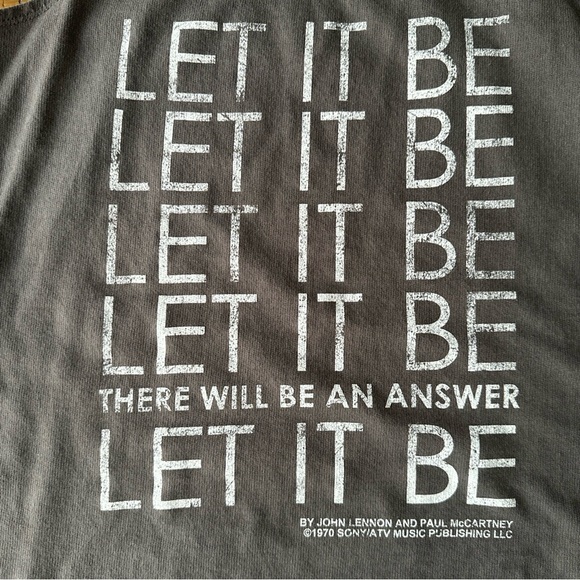 Vintage Concert Tees JOHN LENNON Let It Be Racerback Gray Tank Top sz L - Picture 6 of 6